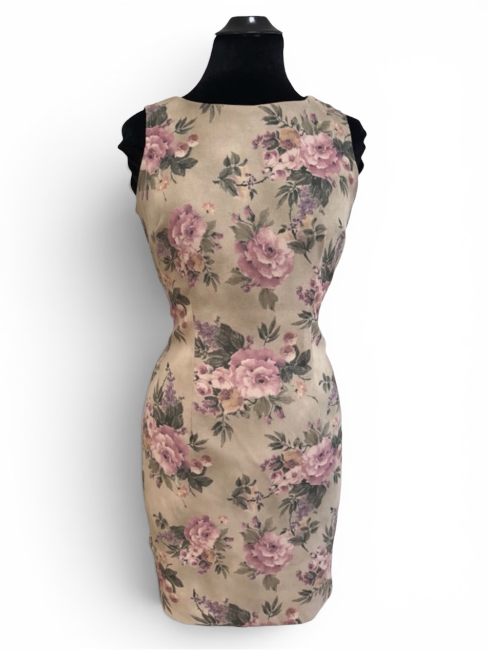 Vintage Floral Mini High Neck Shift Dress